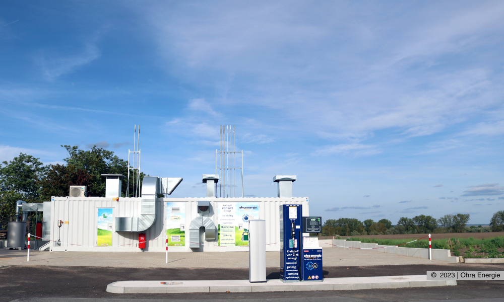 Die CNG-Tankstelle der Ohra Energie in Frohndorf (Sömmerda).