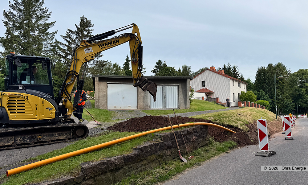 Derzeit wird das bauzeitliche Versorgungsprovisorium errichtet. Es stellt sicher, dass die Gasversorgung von Tambach-Dietharz während der gesamten Bauphase uneingeschränkt gewährleistet bleibt.“