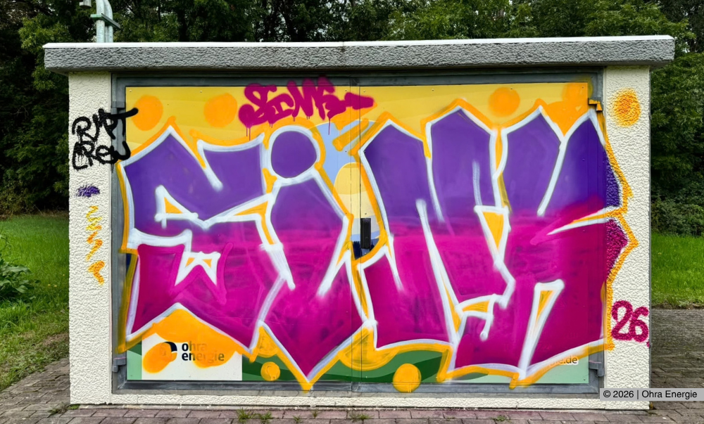 Graffiti an Gasregelanlage in Ohrdruf