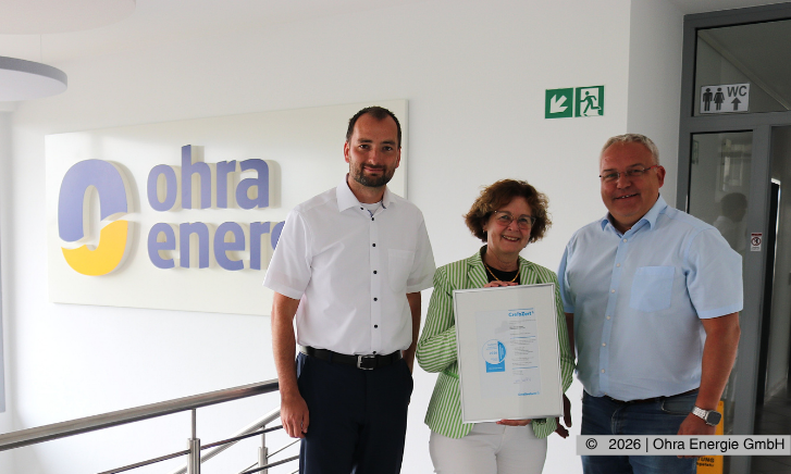 Ehrenurkunde zu 35-jährigem Unternehmensjubiläum Ohra Energie