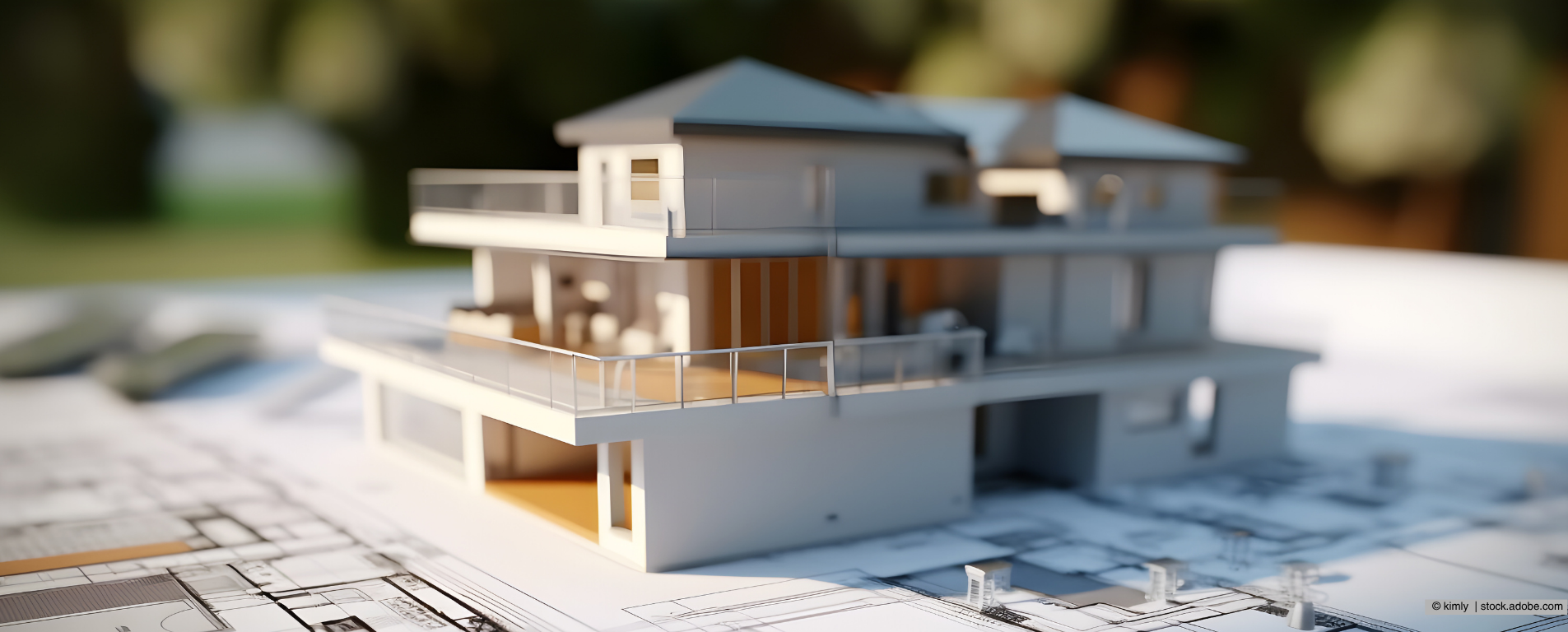 Miniaturbau eines Hauses als Planungsmodell 