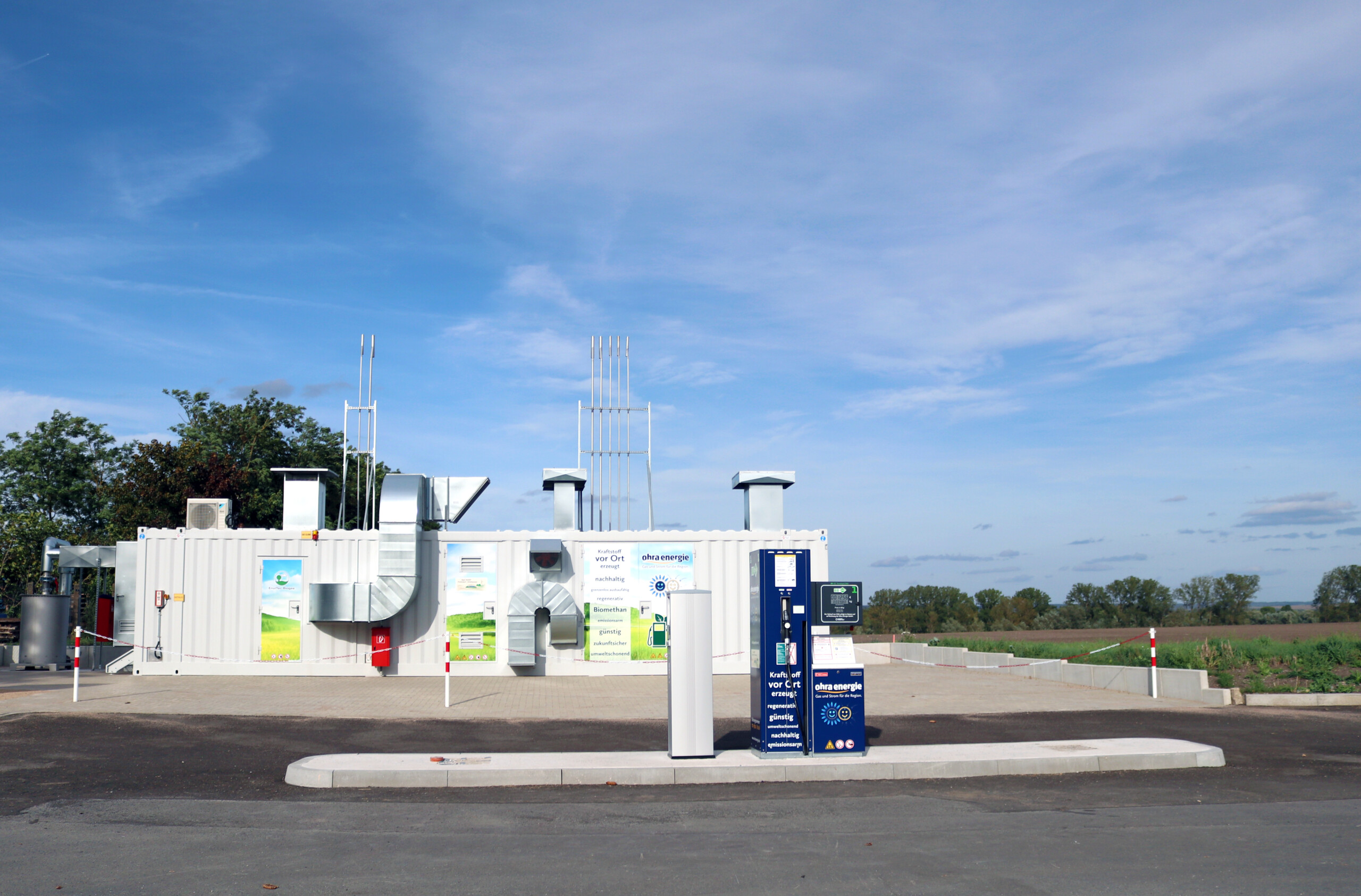 Die CNG-Tankstelle der Ohra Energie in Frohndorf (Sömmerda).