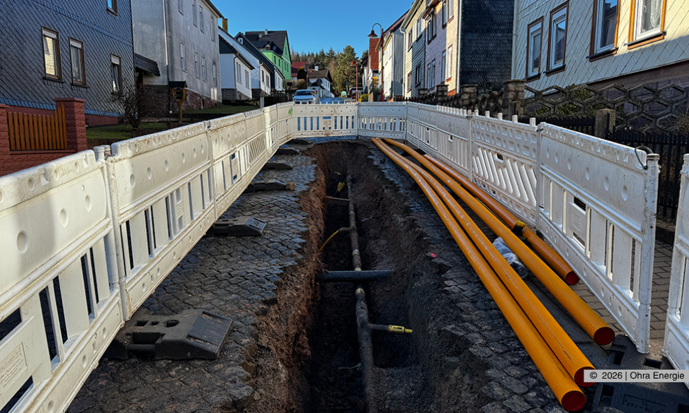 Erneuerung unseres Leitungsbestands in Tambach-Dietharz in der Rödigerstraße.