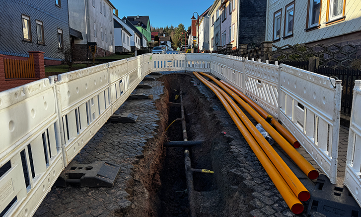 Baumaßnahme zur Erneuerung unseres Leitungsbestands in Tambach-Dietharz in der Rödichenstraße