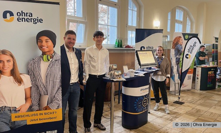 Die Ohra Energie mit ihrem Stand bei den Hochschulinformationstagen an der DHGE Eisenach.
